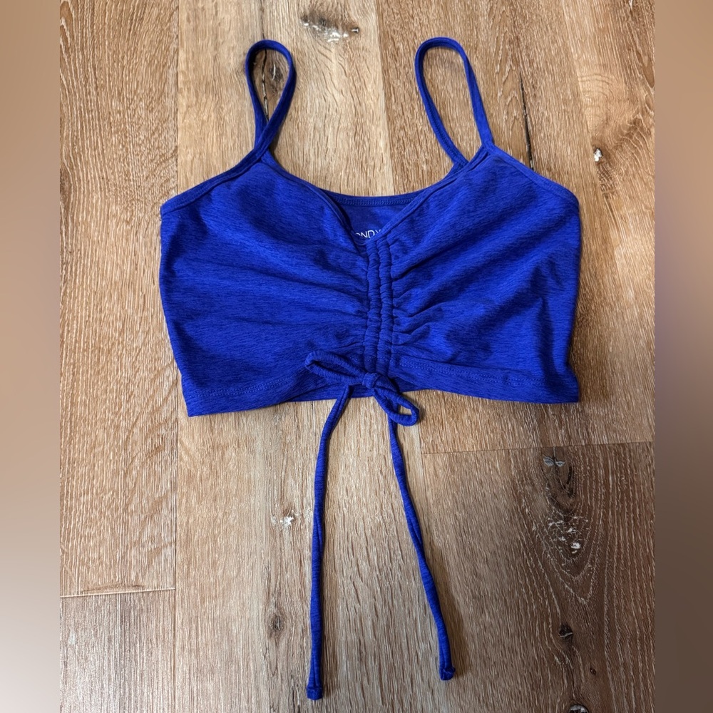 Beyond Yoga Royal‎ Blue Spacedye Ruched Center Crop Top Size S